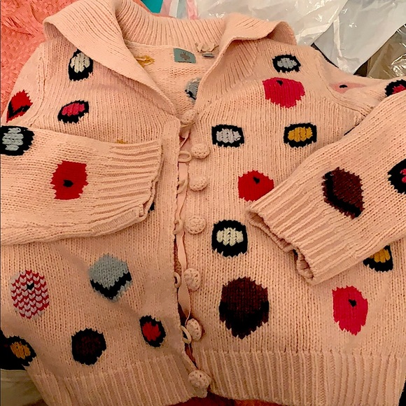Anthropologie knit sweater with colorful circles - Picture 3 of 10